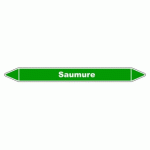 LOT DE 5 - MARQUEUR DE TUYAUTERIE - SAUMURE - NFX 08-105 - VINYLE LAMINÉ 450 X 52 MM