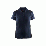 POLO DE TRAVAIL FEMME EN COTON 3390 - BLEU MARINE FONCÉ ET NOIR - XS BLAKLADER
