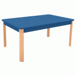 TABLE ERGO RECTANGULAIRE T4 - BLEU/HÊTRE - MANUTAN COLLECTIVITÉS