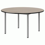 TABLE MALIBU Ø 120 T4 4P STRA ANTIB ACACIA/NOIR GRIS 9006