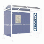 ABRI BUS PROVINCE 2.50 M CAISSON 1 BARDAGE BOULE BLANC 9010 - PROCITY