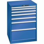 ARMOIRE BLEU SÉCU. 717X725X1000 AVEC 7 TIROIRS 200KG - LISTA