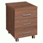 CAISSON MOBILE BOIS 3 TIROIRS NOYER SHINY