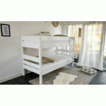 PACK LIT SUPERPOSÉ ÉCRIN + 2 MATELAS  BLANC 90X200 CM/OPT:MATELAS FEEVAH HR