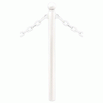 POTELET PROVINCE Ø76 MM CHAINES 2 ANNEAUX BOULE BLANC 9010 - PROCITY