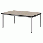 TABLE MALIBU 120X80 T1 4P STRA ANTIB ACACIA/NOIR GRIS 9006