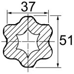 TUBE ETOILE LG.3 MALE DIM.51X37 TCM