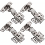 CABINET HINGES 95 DEGREES OPENING ANGLE DAMPER SOFT BUFFER CLOSING, HYDRAULIC HINGE FURNITURE HINGES FOR CABINET CUPBOARD, STEEL, 4 PACK