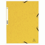 CHEMISE À ÉLASTIQUE 3 RABATS CARTE LUSTRÉE 355GM² - A4 - JAUNE - LOT DE 50