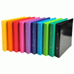 LOT DE 10 - CLASSEUR 2 ANNEAUX CARTONNÉ IDERAMA POUR FORMAT A5 - DOS 3.5 CM COULEURS ASSORTIES