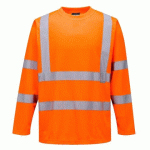 LOT DE 2 - PORTWEST S178 T-SHIRT HIVIS MANCHES LONGUES ORANGE - TAILLE XXL