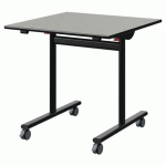 TABLE MALIBU RAB 80X80 T6 DL ST ISOSO GRIS 1400/NO NOIR 9005 - MANUTAN EXPERT