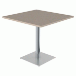 TABLE MENORCA 80X80 T6 - ÉP. 24 MM STRAT ABS CHÊNE H./CHROMÉ - MOBIDECOR