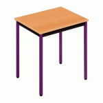 TABLE POLYVALENTE DROIT - L. 70 X P. 60 CM - PLATEAU HETRE - PIEDS PRUNE