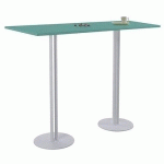 TABLE ROXANE 140 X 40 X 74 CM 2 PIEDS MOUSSE/GRIS