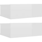 LES TENDANCES - TABLES DE CHEVET FLOTTANTES 2 PCS BLANC BRILLANT 40X30X15 CM