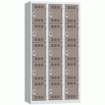 VESTIAIRE 3 COLONNES 300MM 5 CASES MORAILLON TAUPE - VINCO