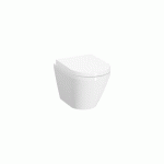CUVETTE WC SUSPENDUE COMPACTE - SANS BRIDE - ABATTANT DUROPLAST - INTEGRA VITRA
