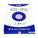 FICHE BRISTOL 210 X 297MM UNIE ROSE NON PERFORÉE EXACOMPTA - BOÎTE DE 100
