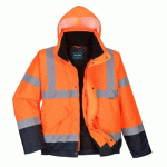 PORTWEST S266 BLOUSON HV BICOLORE ORANGE/MARINE - TAILLE XL
