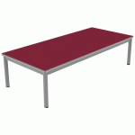 TABLE CARÉLIE MOB 180X80 T1 STRA POLYURÉ. CERISE GRIS/9006 - MOBIDECOR