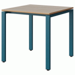 TABLE MALIBU 80X80 T6 SOUDÉ STR ALAI ACACIA/BLEU 5025 - MANUTAN EXPERT