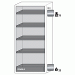 ARMOIRE SÉCURITÉ S-PHOENIX-90 S90.196.090.FWAS JAUNE - ASECOS