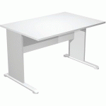 BUREAU DROIT PIEDS L FAST - 120 CM - BLANC - GRIS ALU/ALU