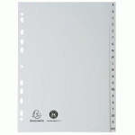 LOT DE 2 - INTERCALAIRE A4 POLYPROPYLÈNE GRIS EXACOMPTA 20 ONGLETS ALPHABÉTIQUES GRIS - 1 JEU