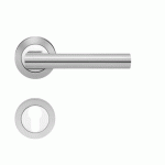 POIGNÉES DE PORTE SUR ROSACES RONDES SÉRIE R 220 CHICAGO - CHROMÉ SATINÉ - CLÉ I KARCHER DESIGN