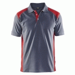 POLO PIQUÉ GRIS/ROUGE TAILLE M - BLAKLADER