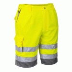 PORTWEST E043 BERMUDA HIVIS POLY-COTON JAUNE/GRIS - TAILLE XXL