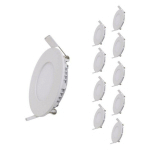 SPOT LED EXTRA PLAT ROND 6W BLANC (PACK DE 10) - BLANC FROID 6000K - 8000K - SILAMP - BLANC FROID 6000K - 8000K