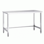 TABLE DE TRAVAIL EN INOX ECO 16X6 SANS ÉTAGÈRE BASSE