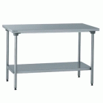 TABLE INOX CENTRALE AVEC ÉTAGÈRE 190 X 60 CM