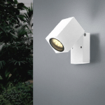 APPLIQUE MURALE BLANCHE LED IP44 ORIENTABLE POUR AMPOULE GU10 -