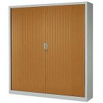 ARMOIRE MÉTAL CONFORT MAXI LARGEUR - A RIDEAUX - L. 180 X H. 198 CM - CORPS ALUMINIUM - RIDEAUX POIRIER