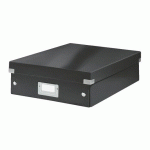 BOÎTE DE RANGEMENT CARTON LEITZ CLICK&STORE WOW AVEC SÉPARATEURS H 10,5 X L 27,8 X P 36,8 CM NOIRE