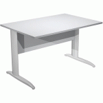BUREAU DROIT PIEDS L EN MÉTAL FAST 120 CM GRIS CHROME