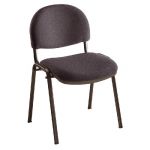 CHAISE RÉUNION ET VISITEUR - BIEN ASSIS 2 - TISSU ANTHRACITE- PIEDS NOIR (PRIX À L'UNITÉ)