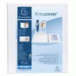 CLASSEUR PERSONNALISABLE RIGIDE 2 POCHES KREACOVER - 2 ANNEAUX EN D 40MM - A4 MAXI - BLANC - LOT DE 10