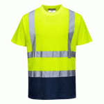 LOT DE 2 - PORTWEST S378 T-SHIRT BICOLORE JAUNE/MARINE - TAILLE 5XL