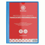 LOT DE 5 - PROTÈGE-DOCUMENTS BRUNEAU POLYPROPYLÈNE TRANSLUCIDE PERSONNALISABLE A4 40 POCHETTES - 80 VUES BLEU