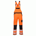 PORTWEST PW344 COTTE À BRETELLES PW3 HAUTE-VISIBILITÉ ORANGE/NOIR - TAILLE L