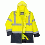 PORTWEST S768 PARKA BICOLORE EXECUTIVE 5-EN-1 JAUNE/MARINE - TAILLE S