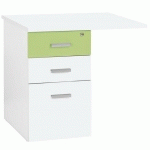 CAISSON HAUTEUR BUREAU 3 TIROIRS AVEC EXTENSION INTUITIV
