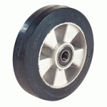 ROUE ALU BA CAOUTCHOUC F=400KG DIAM=200X50 MM ALESAGE=25MM