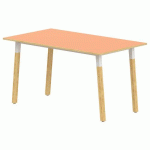 TABLE 4 PIEDS MÉTAL/BOIS 200X80 T2 STRAT ABS ORANGE/ALU