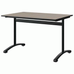 TABLE MALIBU 120X80 T6 DL ST ANTIB CHÊNE 1146/NOIR NOIR 9005 - MANUTAN EXPERT