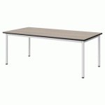 TABLE MALIBU 160X80 T3 4P STRA ANTIB ACACIA/NOIR BLC 9016